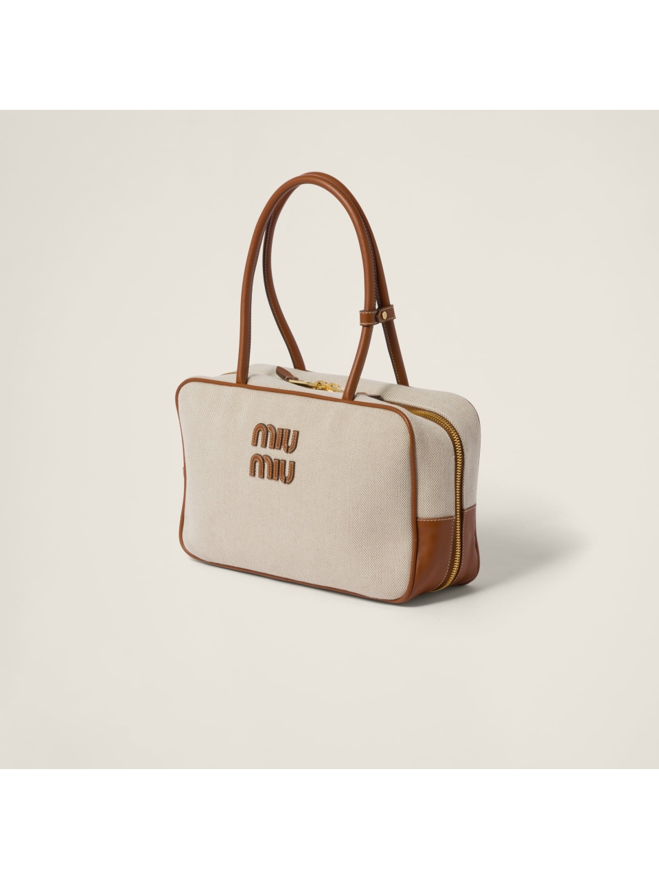 Холщовая сумка с верхней ручкой Miu Miu